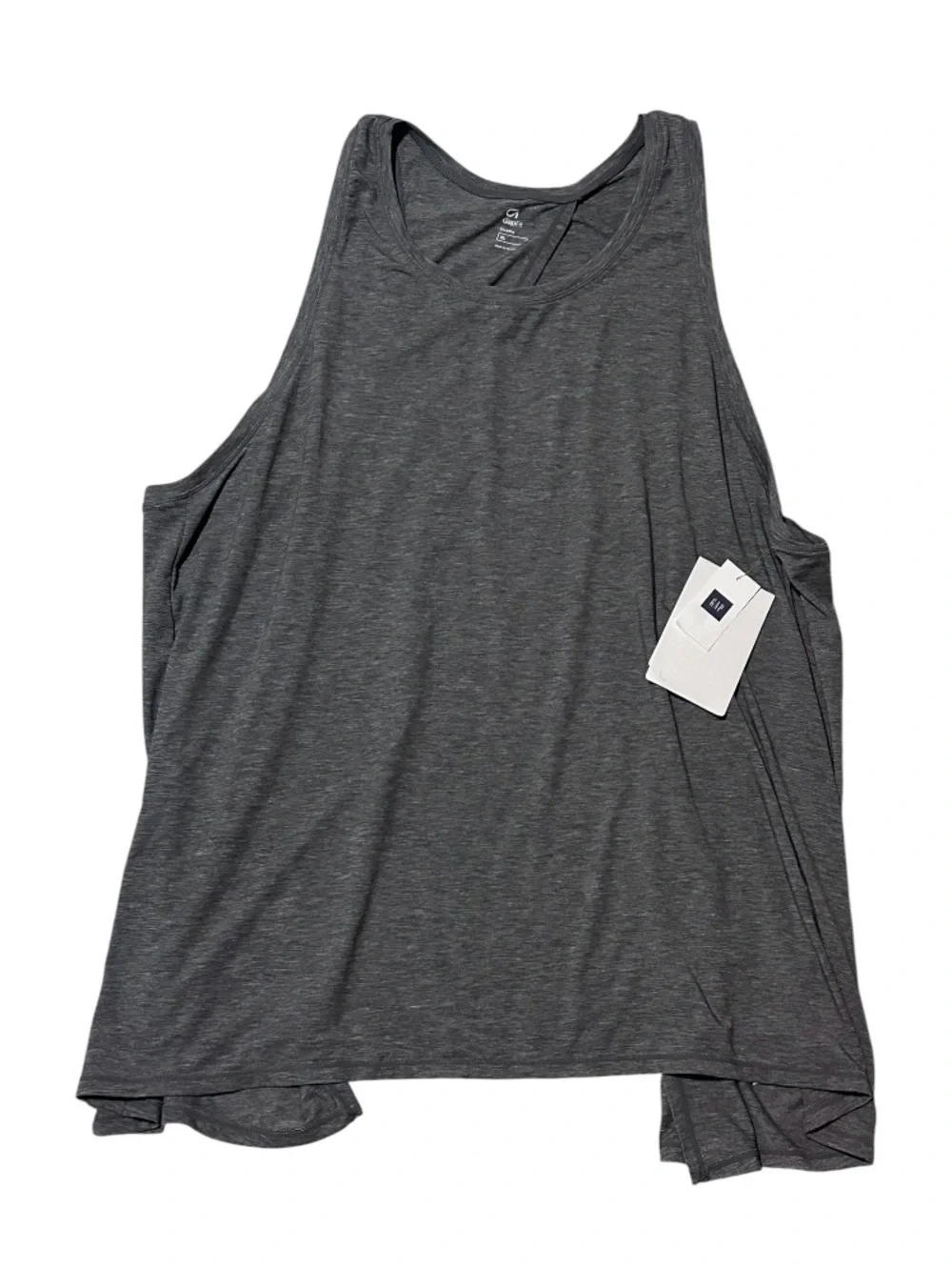 GAP Gray Ribbed Openback Tank - Picture 1 of 5